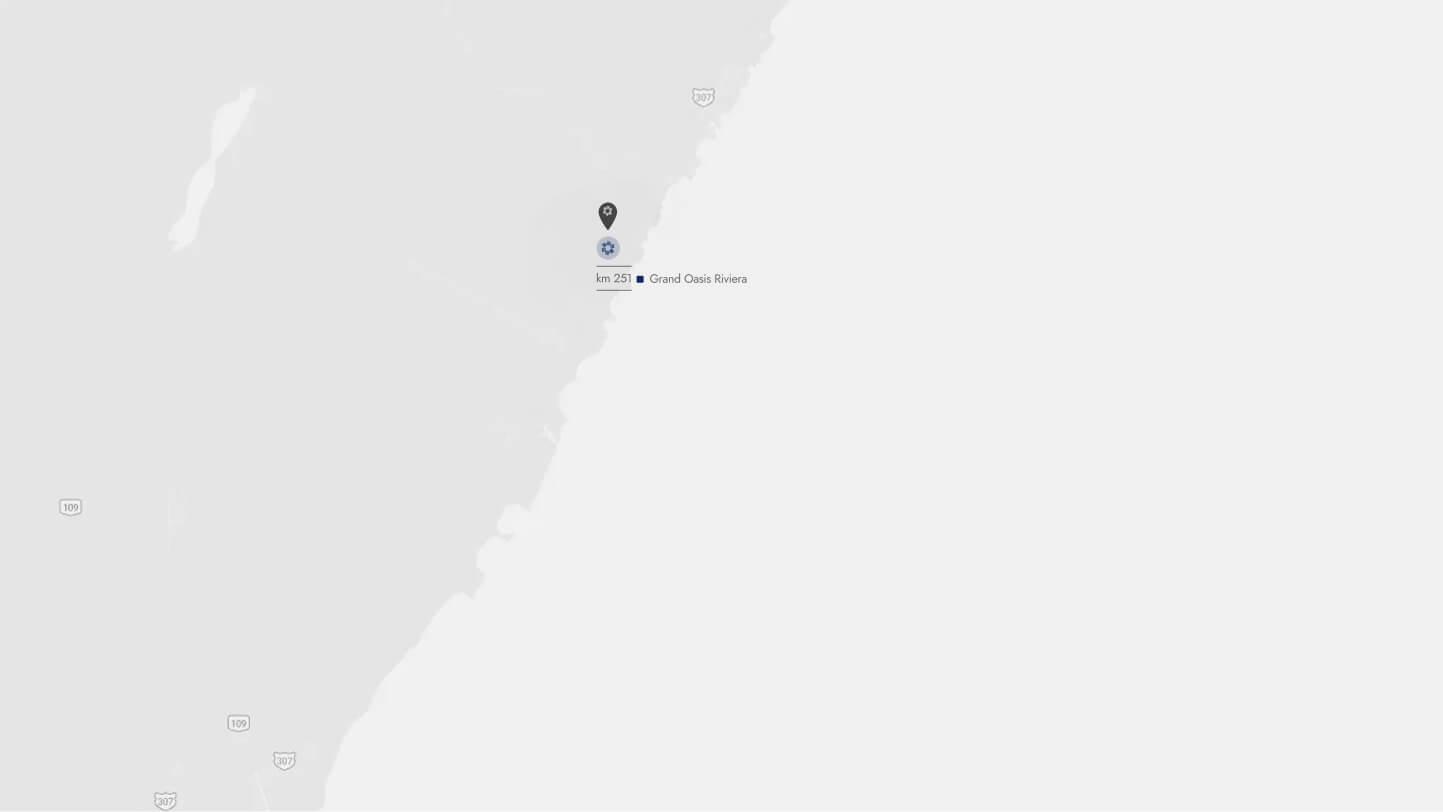 Mapa de ubicación del hotel Grand Oasis Riviera