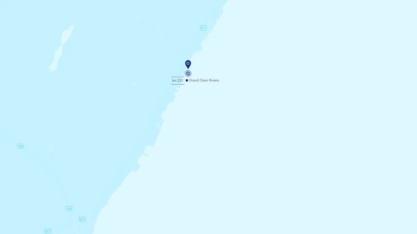 Location map of Grand Oasis Riviera