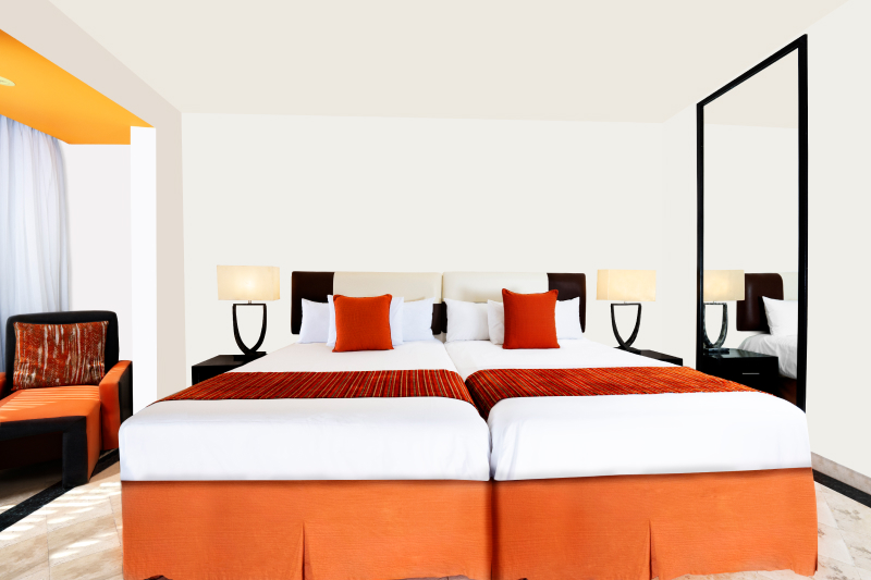 Habitacion Ocean com cama King Size e bela vista no Hotel Grand Oasis Tulum