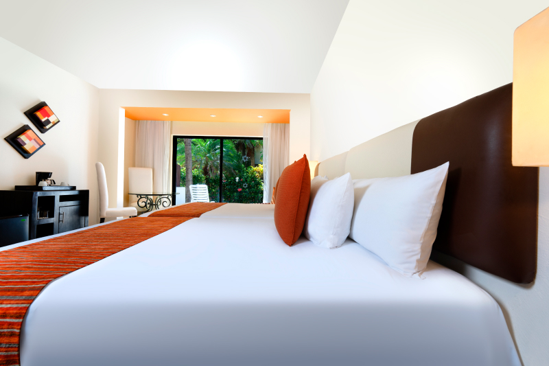 Habitacion Ocean com cama King Size e bela vista no Hotel Grand Oasis Tulum