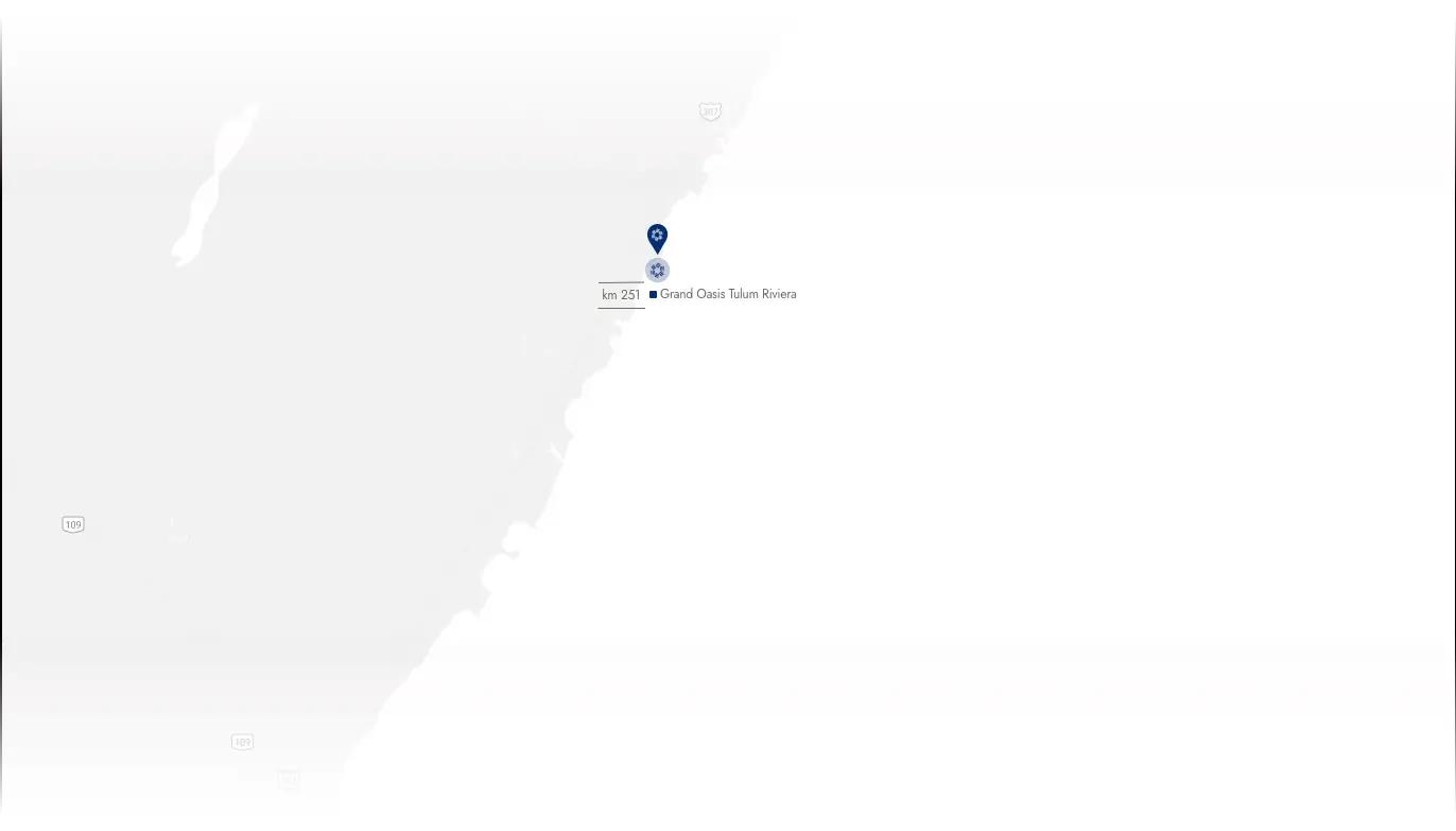 Mapa de ubicación del hotel Grand Oasis Tulum Riviera